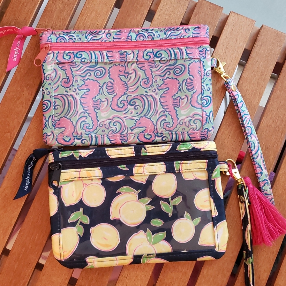 Simply Southern lemon Patterned Wristlet Set